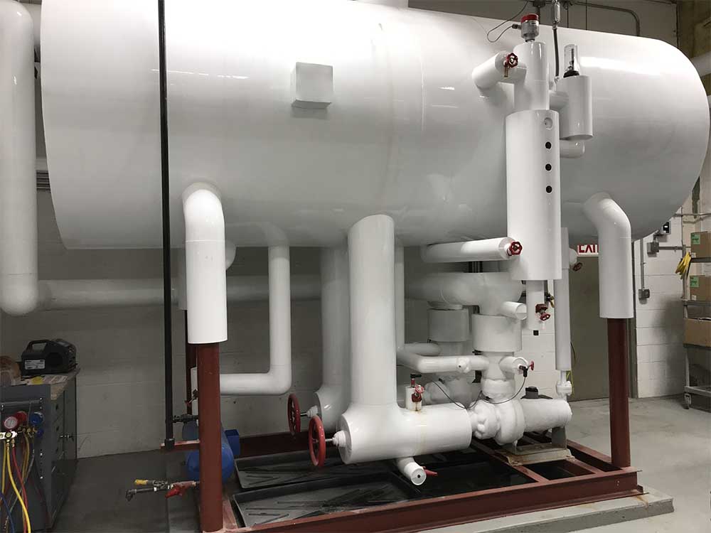 white industrial refrigeration tank