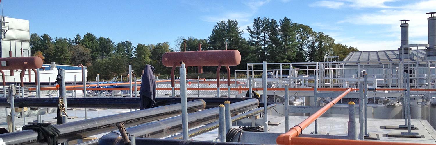 Refrigeration pipes on roof